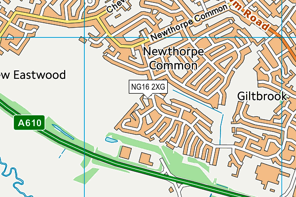 NG16 2XG map - OS VectorMap District (Ordnance Survey)