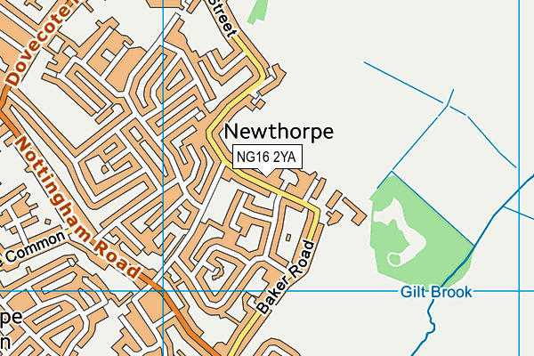 NG16 2YA map - OS VectorMap District (Ordnance Survey)