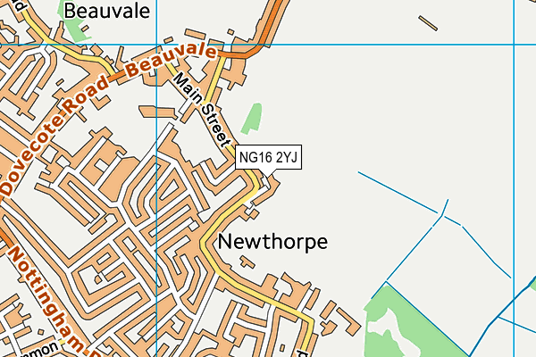 NG16 2YJ map - OS VectorMap District (Ordnance Survey)