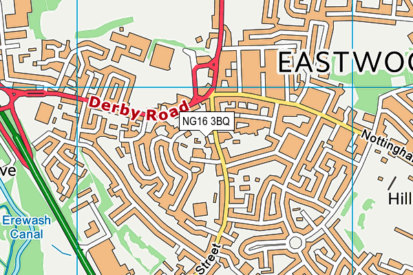 NG16 3BQ map - OS VectorMap District (Ordnance Survey)