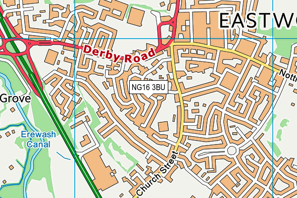 NG16 3BU map - OS VectorMap District (Ordnance Survey)