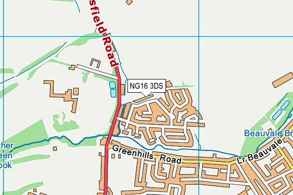 NG16 3DS map - OS VectorMap District (Ordnance Survey)