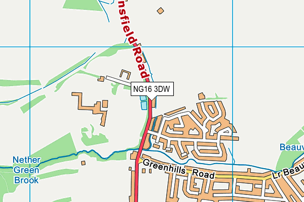 NG16 3DW map - OS VectorMap District (Ordnance Survey)