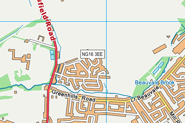 NG16 3EE map - OS VectorMap District (Ordnance Survey)