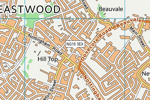 NG16 3EX map - OS VectorMap District (Ordnance Survey)