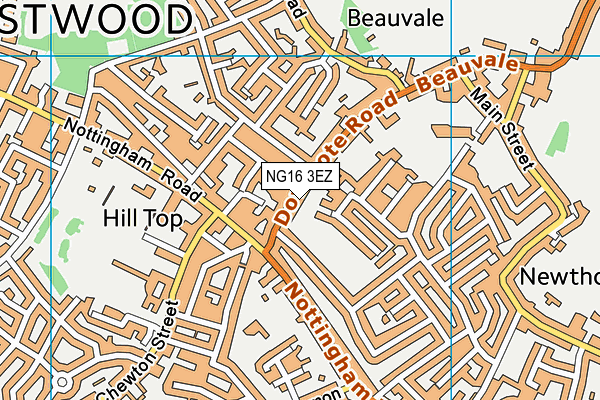 NG16 3EZ map - OS VectorMap District (Ordnance Survey)