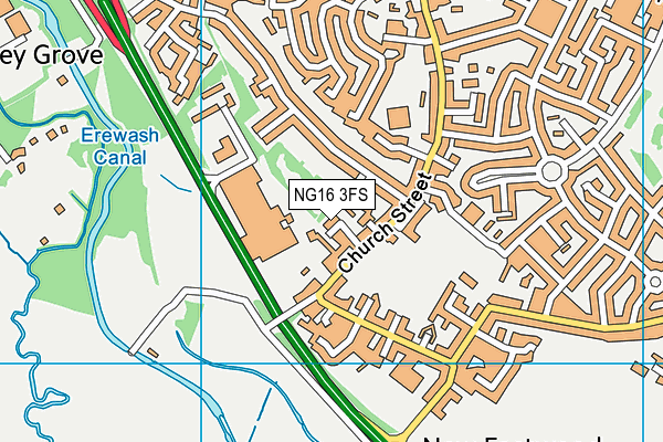 NG16 3FS map - OS VectorMap District (Ordnance Survey)