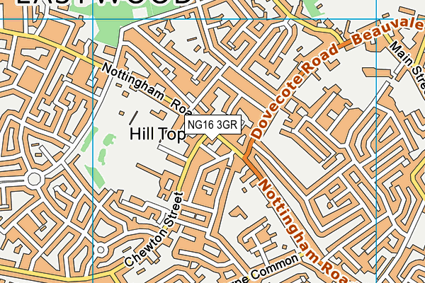 NG16 3GR map - OS VectorMap District (Ordnance Survey)