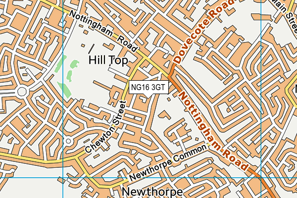 NG16 3GT map - OS VectorMap District (Ordnance Survey)
