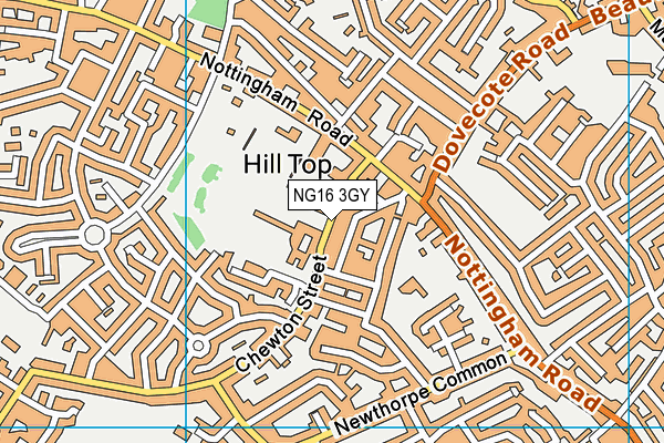NG16 3GY map - OS VectorMap District (Ordnance Survey)
