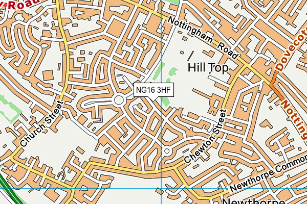 NG16 3HF map - OS VectorMap District (Ordnance Survey)