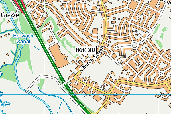 NG16 3HJ map - OS VectorMap District (Ordnance Survey)
