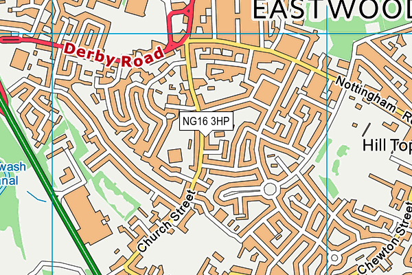 NG16 3HP map - OS VectorMap District (Ordnance Survey)