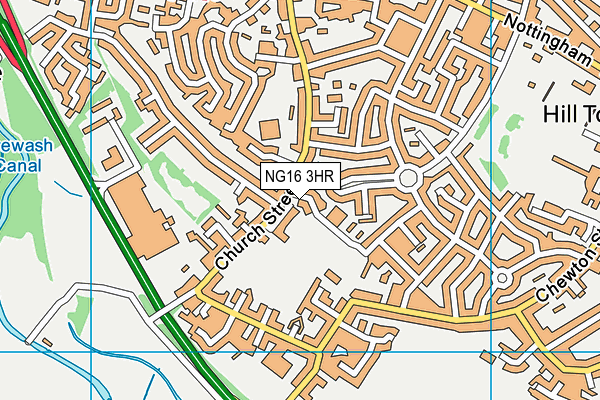 NG16 3HR map - OS VectorMap District (Ordnance Survey)