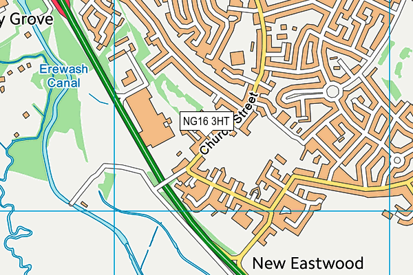 NG16 3HT map - OS VectorMap District (Ordnance Survey)