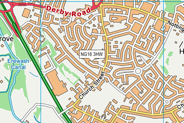 Springbank Primary School map (NG16 3HW) - OS VectorMap District (Ordnance Survey)