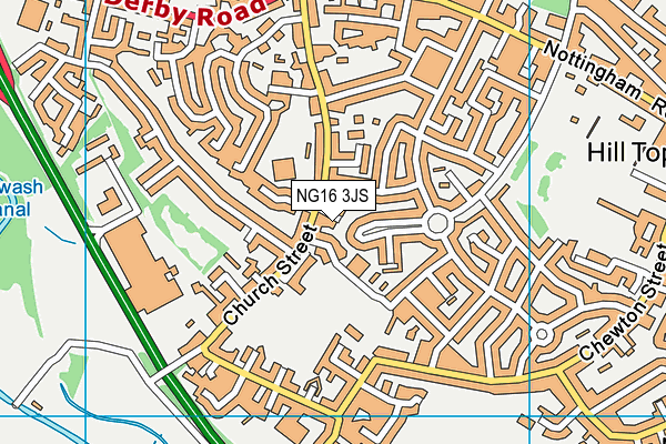 NG16 3JS map - OS VectorMap District (Ordnance Survey)