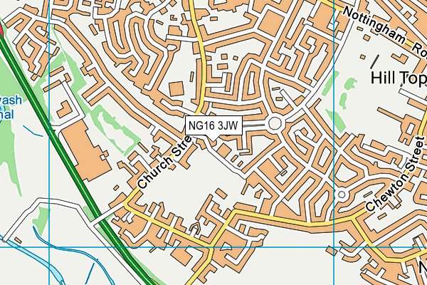 NG16 3JW map - OS VectorMap District (Ordnance Survey)