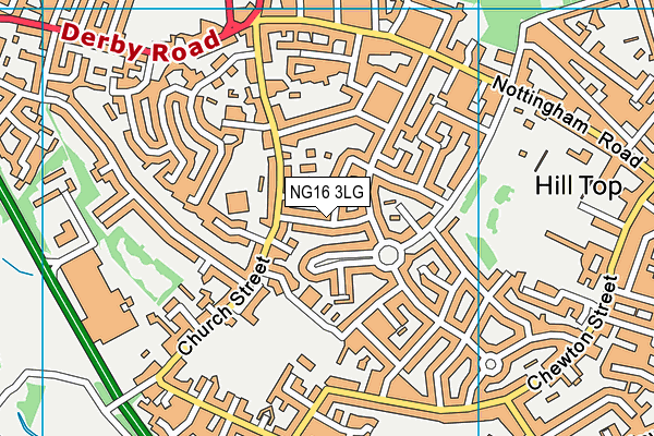NG16 3LG map - OS VectorMap District (Ordnance Survey)