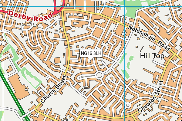 NG16 3LH map - OS VectorMap District (Ordnance Survey)