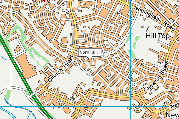 NG16 3LL map - OS VectorMap District (Ordnance Survey)