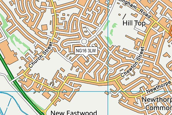 NG16 3LW map - OS VectorMap District (Ordnance Survey)