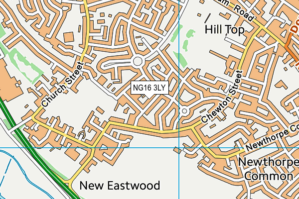 NG16 3LY map - OS VectorMap District (Ordnance Survey)