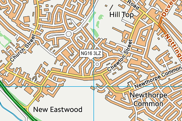 NG16 3LZ map - OS VectorMap District (Ordnance Survey)