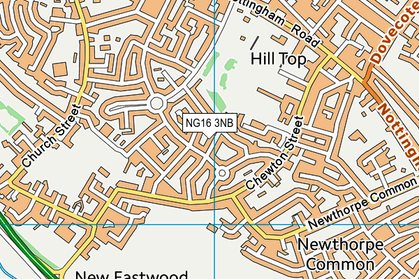 NG16 3NB map - OS VectorMap District (Ordnance Survey)