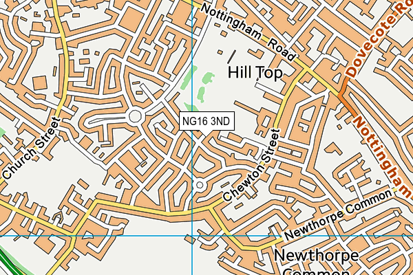 NG16 3ND map - OS VectorMap District (Ordnance Survey)
