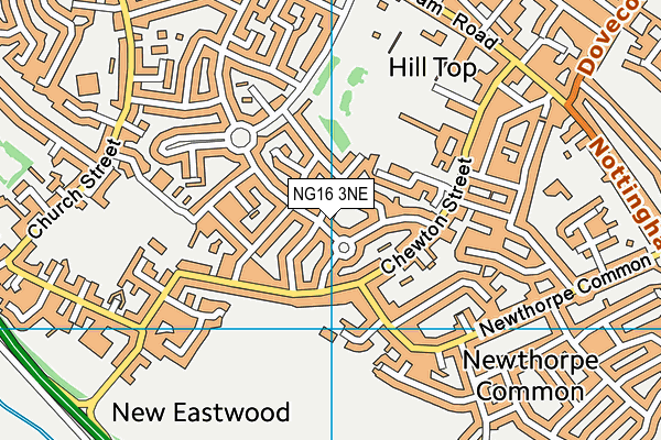 NG16 3NE map - OS VectorMap District (Ordnance Survey)