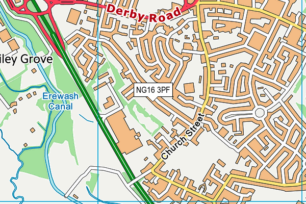 NG16 3PF map - OS VectorMap District (Ordnance Survey)