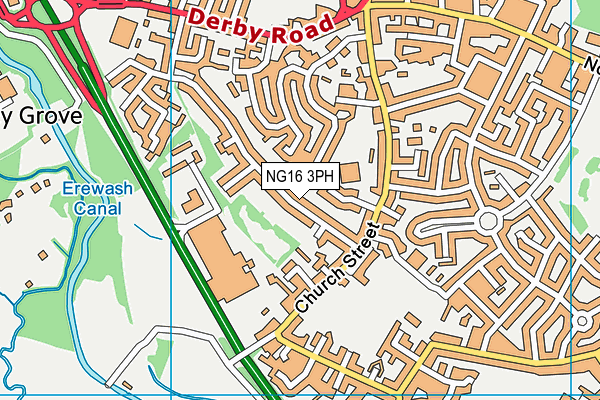 NG16 3PH map - OS VectorMap District (Ordnance Survey)