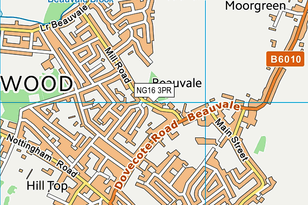 NG16 3PR map - OS VectorMap District (Ordnance Survey)