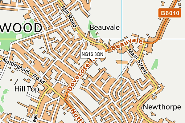 NG16 3QN map - OS VectorMap District (Ordnance Survey)