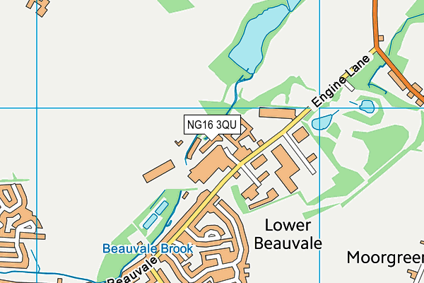 NG16 3QU map - OS VectorMap District (Ordnance Survey)