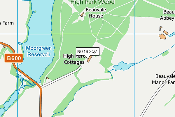 NG16 3QZ map - OS VectorMap District (Ordnance Survey)