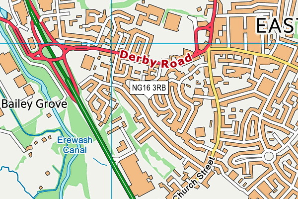 NG16 3RB map - OS VectorMap District (Ordnance Survey)