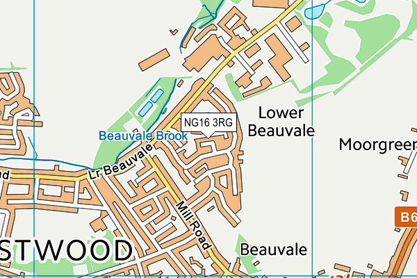 NG16 3RG map - OS VectorMap District (Ordnance Survey)