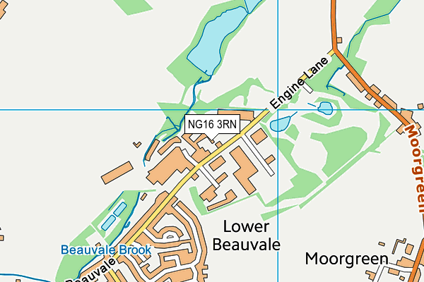 NG16 3RN map - OS VectorMap District (Ordnance Survey)