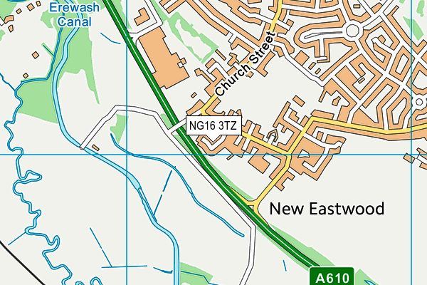 NG16 3TZ map - OS VectorMap District (Ordnance Survey)
