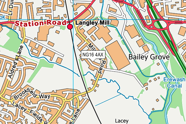 NG16 4AX map - OS VectorMap District (Ordnance Survey)