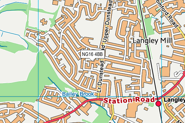 NG16 4BB map - OS VectorMap District (Ordnance Survey)