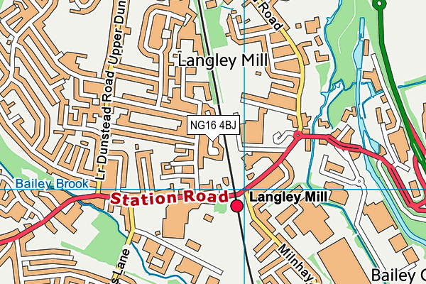 NG16 4BJ map - OS VectorMap District (Ordnance Survey)