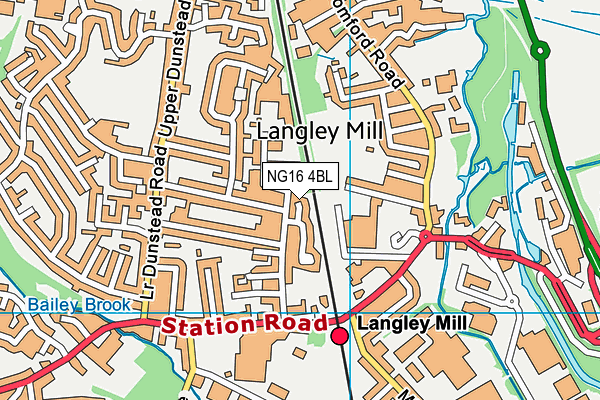 NG16 4BL map - OS VectorMap District (Ordnance Survey)