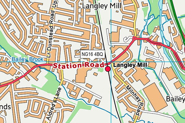 NG16 4BQ map - OS VectorMap District (Ordnance Survey)