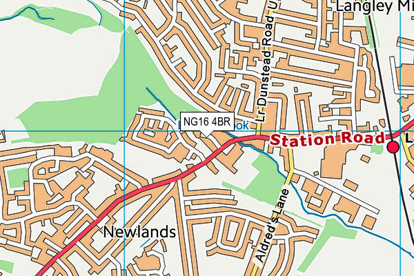 NG16 4BR map - OS VectorMap District (Ordnance Survey)