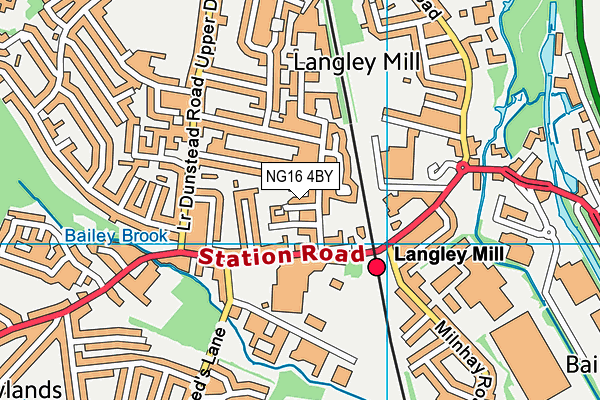 NG16 4BY map - OS VectorMap District (Ordnance Survey)