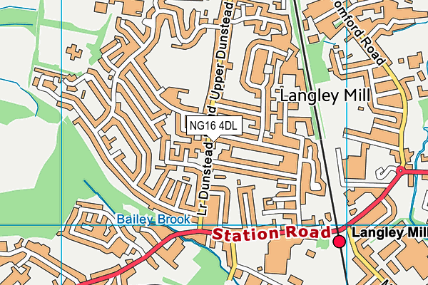 NG16 4DL map - OS VectorMap District (Ordnance Survey)