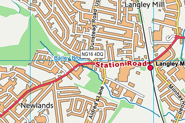 NG16 4DQ map - OS VectorMap District (Ordnance Survey)